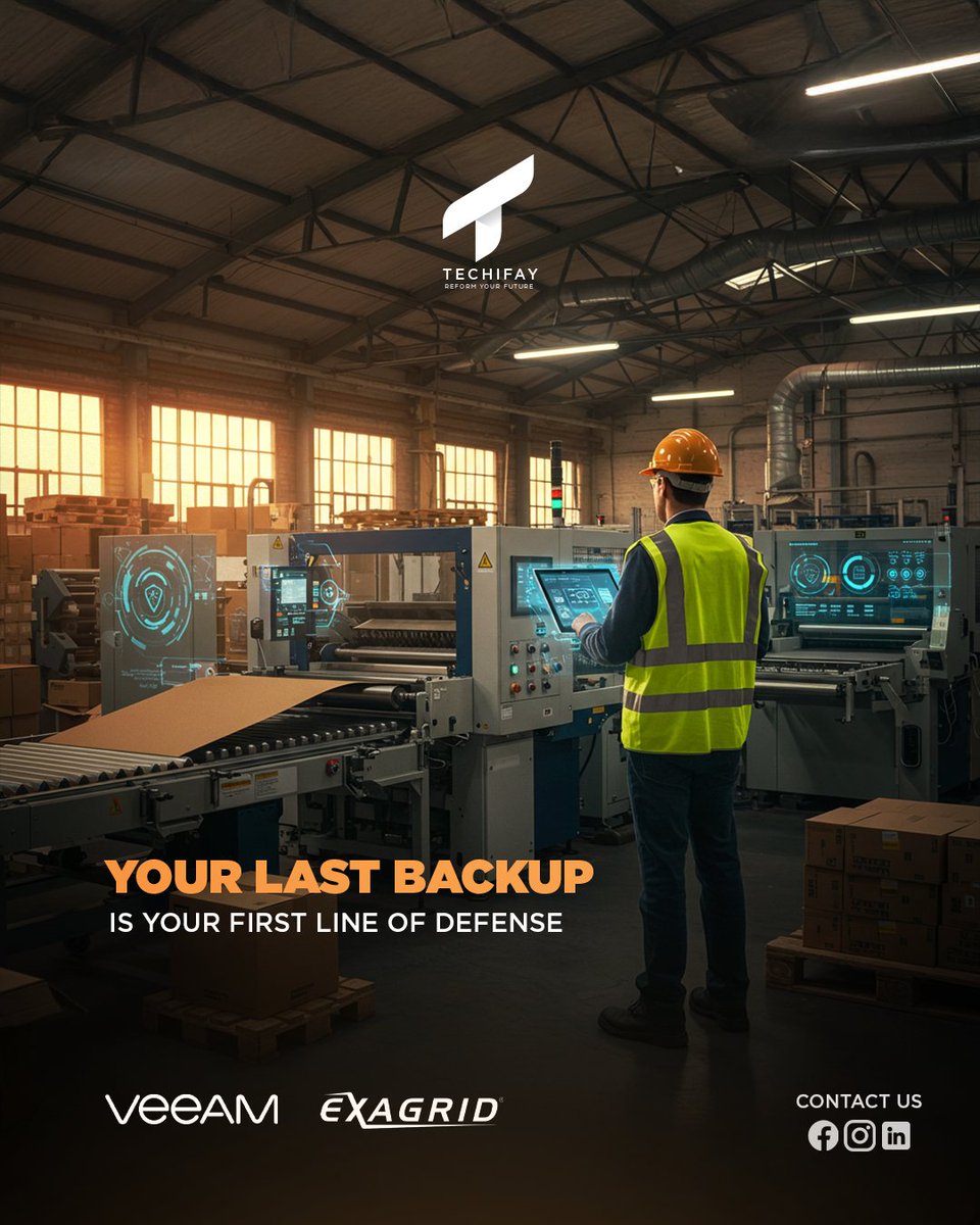 techifay16374's tweet image. 🔎 Packaging IT Managers: protect design assets &amp;amp; ERP data from ransomware—without breaking budget.
🟢 Veeam + ExaGrid: Immutable backups, WAN DR, 15-min recovery.
Techifay delivers DR stacks that keep factories running.
#Techifay #reform_your_future #Backup #Veeam #ExaGrid