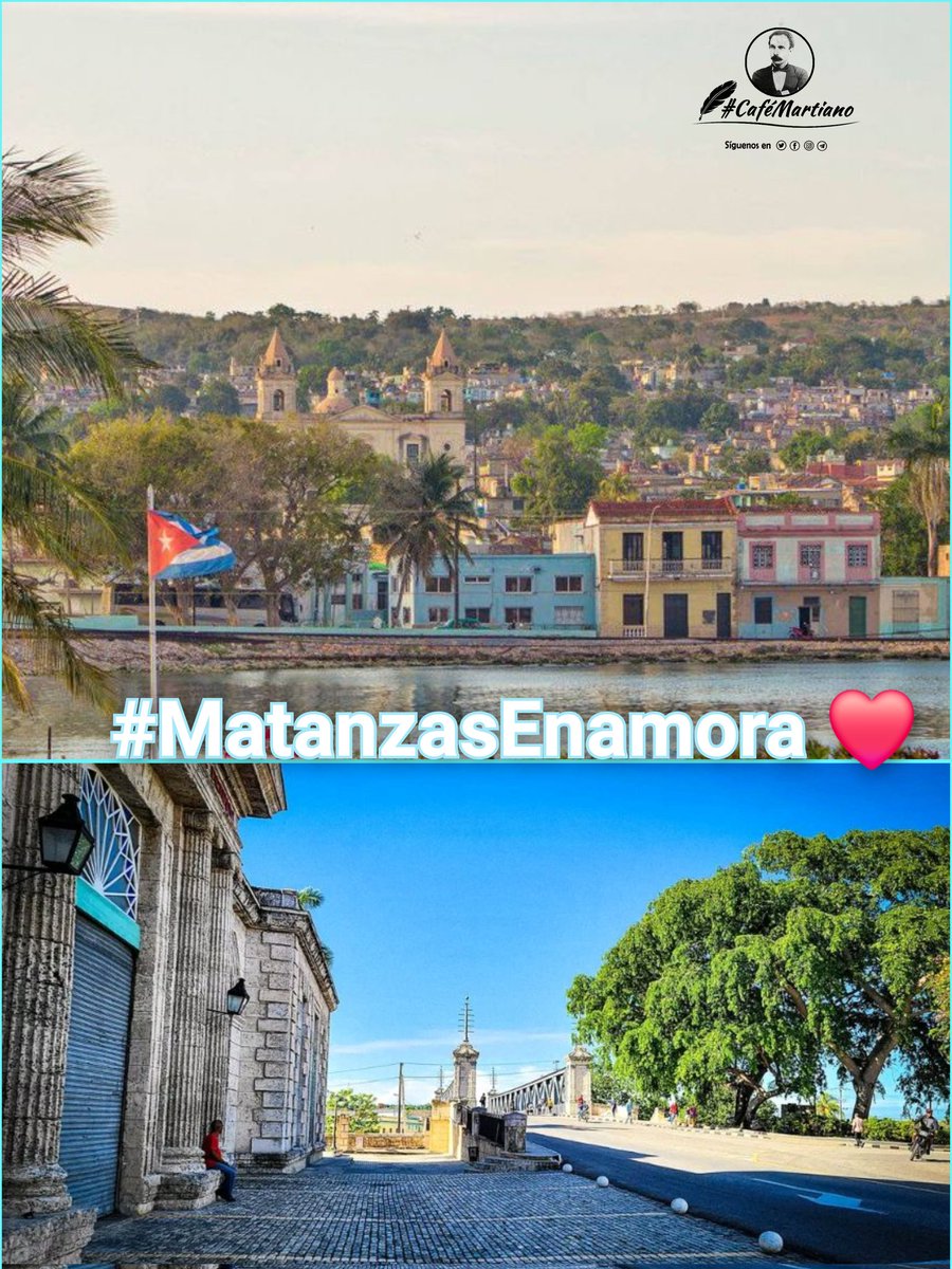 Buenos días 🇨🇺 #CaféMartiano
Celebra el aniversario 332 de fundada la urbe de San Carlos y San Severino, Matanzas, la Atenas de Cuba

✍️"Hay en la armonía de las obras bellas algo de sagrado".

🖊"Matanzas: bendigo aquí 
tus malecones mojados,
..
del Paseo de Martí".
#Matanzas332