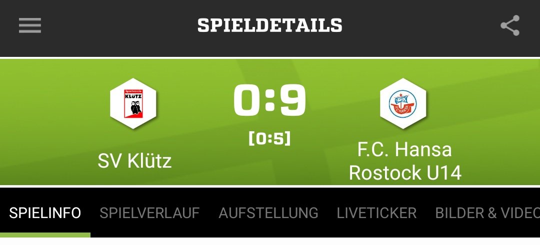 300 Zuschauer unterstützen die C-Jugend im Pokalspiel gegen Hansa Rostock. Einige gute Chancen konnten sich die Klützer erarbeiten, ein 11-Meter kurz vor Schluss hätte fast den Ehrentreffer gebracht. Am Ende hat Hansa gegen stark kämpfende Klützer erwartungsgemäß gewonnen.