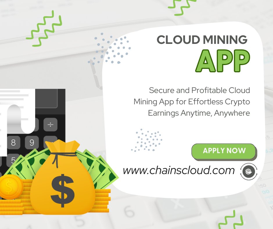 ChainsCloud's tweet image. ChainsCloud empowers users to mine Bitcoin using a simple cloud mining platform. Explore our services at chainscloud.com and enjoy secure cloud mining anywhere.#cloudminingplatform #cloudminingbitcoin