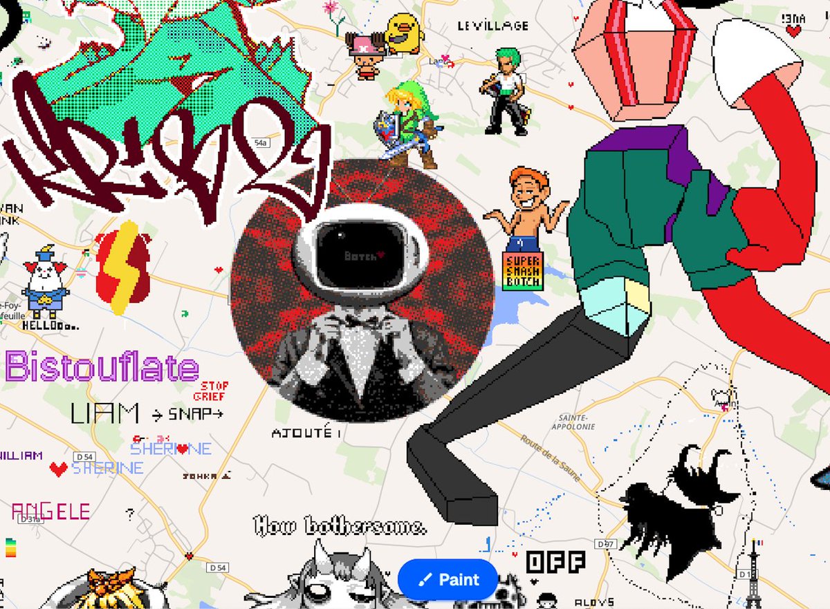 Merci beaucoup à Squarrel, Squid et Basile pour leurs efforts à représenter BOTCH à Toulouse dans Wplace.
Vous êtes de vrais professionnels 

Prochaine étape : l’affiche de Wild Wild West en 3000x3000 pixels sur tout Paris