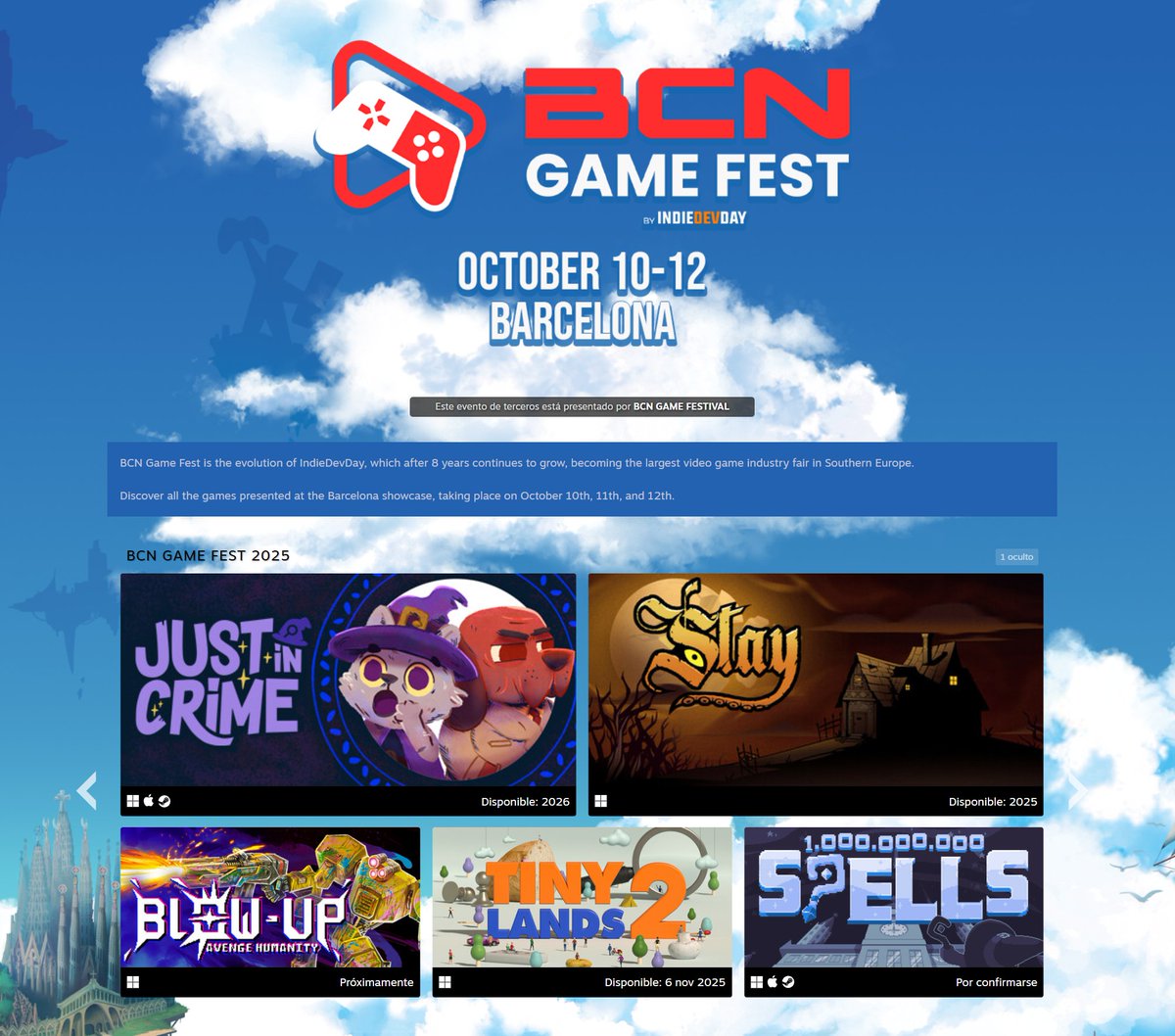 Si no has podido pasar por el <a href="/bcngamefest/">BCN Game Fest</a> , puedes probar la demo en steam: 

store.steampowered.com/curator/422142…