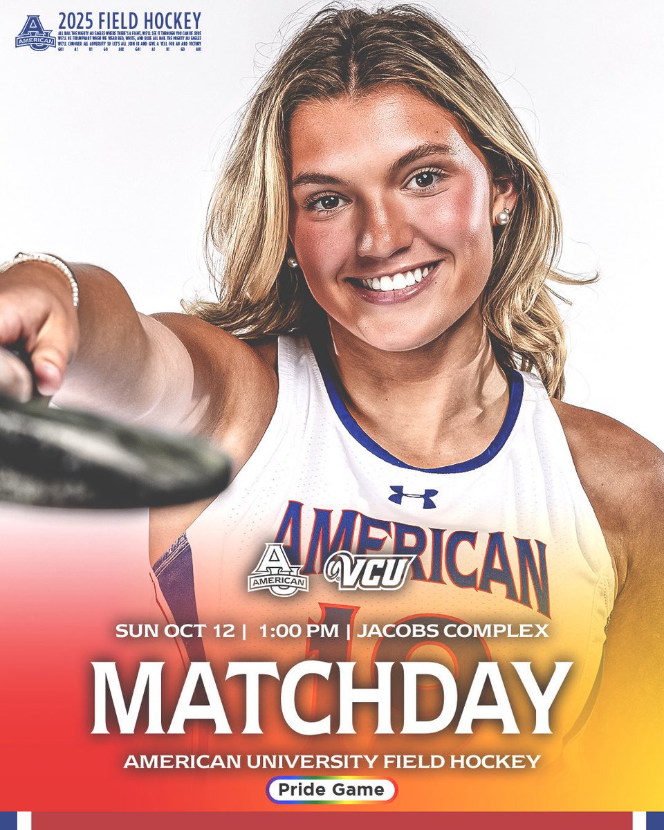 AU_FieldHockey's tweet image. Sunday field hockey on deck!

🆚 » @VCURamsFH
📍 » Washington, D.C. (Jacobs Complex)
🕒 » 1 pm EST
📺 » bit.ly/4gXlvhb
📊 » aueagles.link/fh-stats