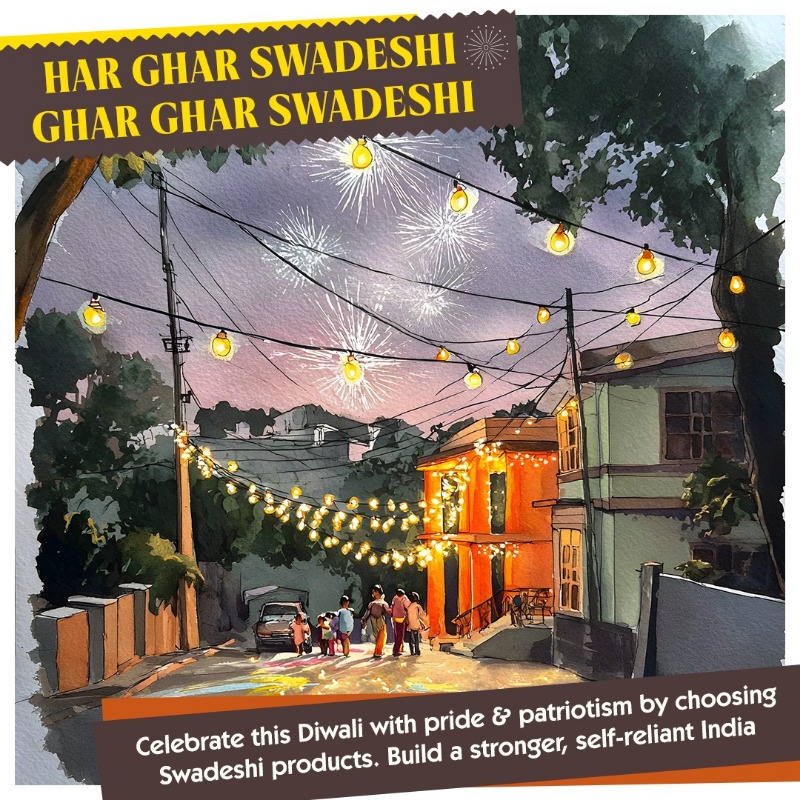 BJP4India's tweet photo. Har Ghar Swadeshi, Ghar Ghar Swadeshi!

This Diwali, light up your homes and hearts with love for local craftsmanship. From decorations and rangolis to sweets, gifts, and ethnic wear, celebrate the festival of lights with Swadeshi pride! 🌼🪔

#SwadeshiSankalp