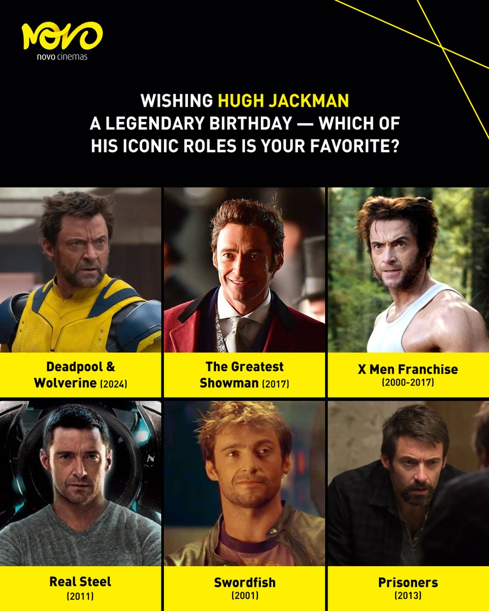 novocinemas_qtr's tweet image. Claws, charm, and cinematic greatness ✨Wishing Hugh Jackman a legendary birthday! Drop your favorite film of his in the comments.

#HughJackman #ScreenLegend #NovoCinemas #AGreatTimeOut