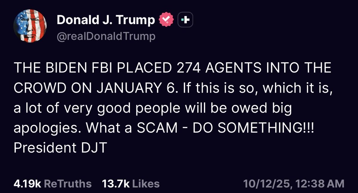 Ron Filipkowski (@ronfilipkowski) on Twitter photo These are agents who were sent AFTER the violent insurrection was well underway. Kash Patel issued a statement that said that after a fringe right wing outlet reported it falsely. But Trump chooses to run with the lie from them rather than the statement from his FBI Director. These are agents who were sent AFTER the violent insurrection was well underway. Kash Patel issued a statement that said that after a fringe right wing outlet reported it falsely. But Trump chooses to run with the lie from them rather than the statement from his FBI Director.