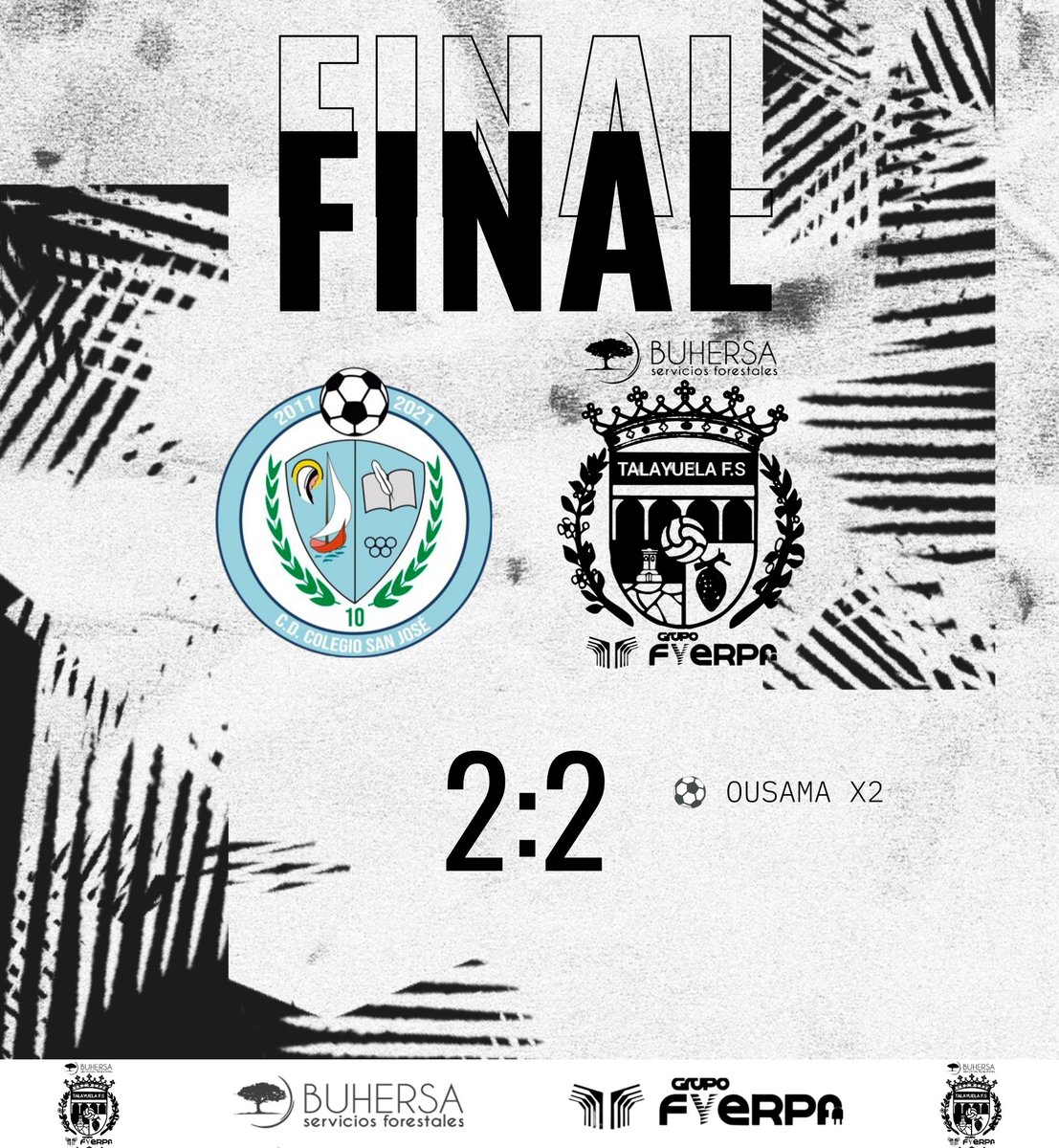 ¡Final del partido con reparto de puntos! 🤝
E​mpate a 2  en Cáceres. Un punto muy trabajado fuera de casa en la 5ª Jornada.
​Seguimos sumando y demostrando la garra del equipo. ¡A pensar ya en el próximo encuentro!
​#Futsal #Empate #Jornada5 #Talayuela #SeguimosSumando