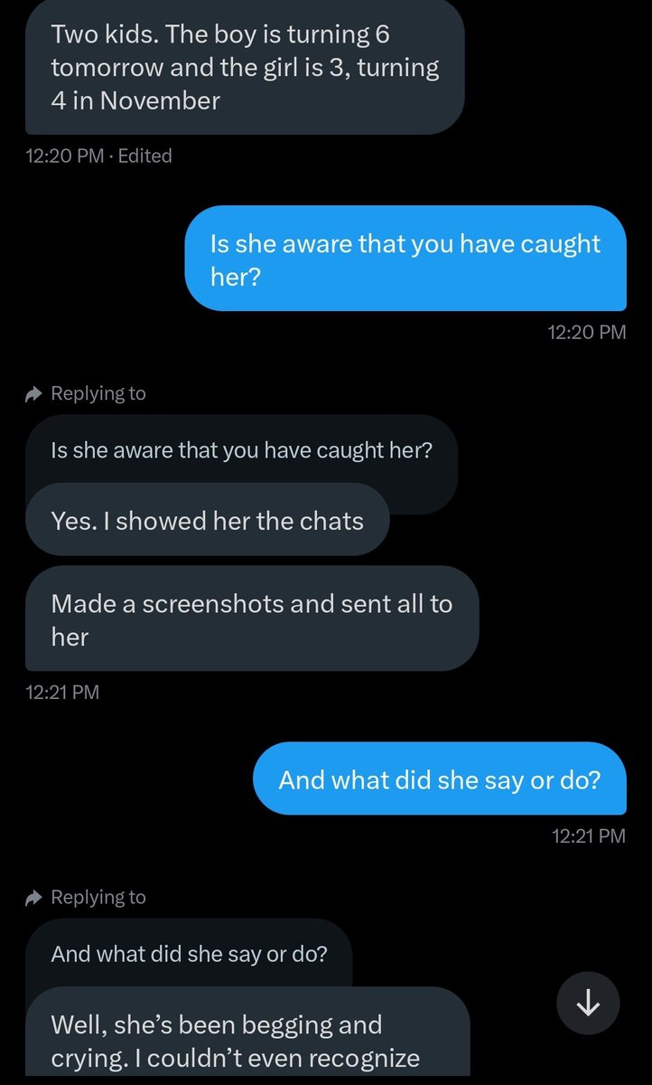 jon_d_doe's tweet image. Please read the conversation that I had with a 39 year old married man. He caught his 32 year old wife in several infidelities with small boys.
Ensure that you read to the last screenshot 👇.