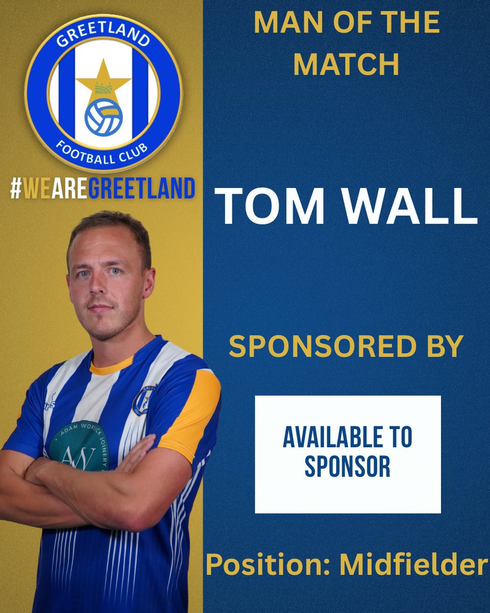 GreetlandFC's tweet image. ⏱️ FULL-TIME RESULT ⏱️

🔵 1st Team
A solid team performance — capped off by a 30-yard screamer — sees the lads progress to the next round of the County Cup 🔵⚪🟡

⚽ Goal:
Tom Wall

⭐ Man of the Match: Tom Wall 👏

Great win, lads 💪

#WeAreGreetland