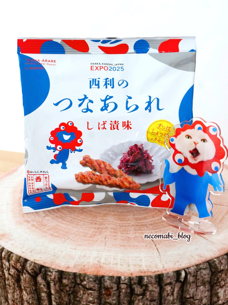 necomabi_blog's tweet image. 大阪駅のセブンで見つけたミャクミャクパッケージ商品😋🔴🔵

京つけもの西利の『つなあられ しば漬味』と『あじわいぷっちょ しば漬味』✨️

#ミャクミャク
#大阪・関西万博
#EXPO2025