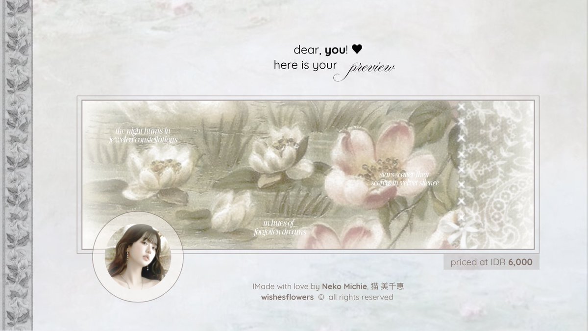 Help repost? Thank you! ❤︎

Hello, darlings. I have 4 ready stock layout from Wonyoung latest updates that I crafted from Heaven Sent’s catalogue! All of them are priced at IDR 6,000 and already available in JPNGs. Grab them fast! ✧🦢 🤍

#zonauang #zonajajan