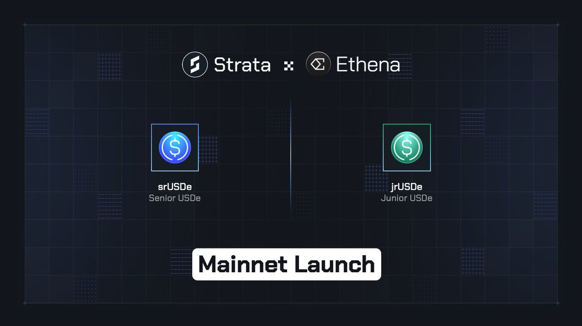strata_money's tweet image. Strata mainnet loading... 99%
████████████▒▒
The risk-tranching layer of DeFi goes live in 24hrs.
Powered by @ethena_labs.