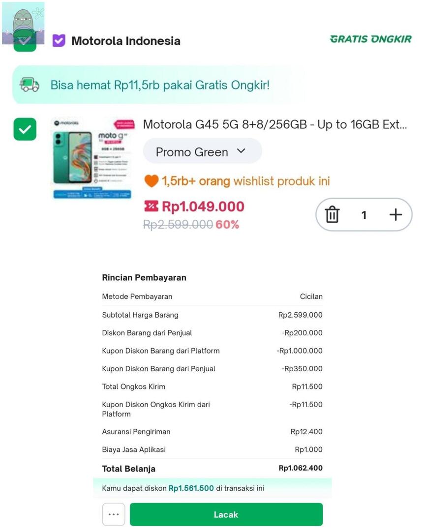 tanyakanrl's tweet image. 💚 akhirnya ambil Motorola karena di sebelah dapet voc gede pake p4ylater (langsung aku lunasin) jadi cuma bayar segini 😭 makasih semuanyaaaa, semoga aku tidak menyesal hihi
x.com/tanyakanrl/sta…