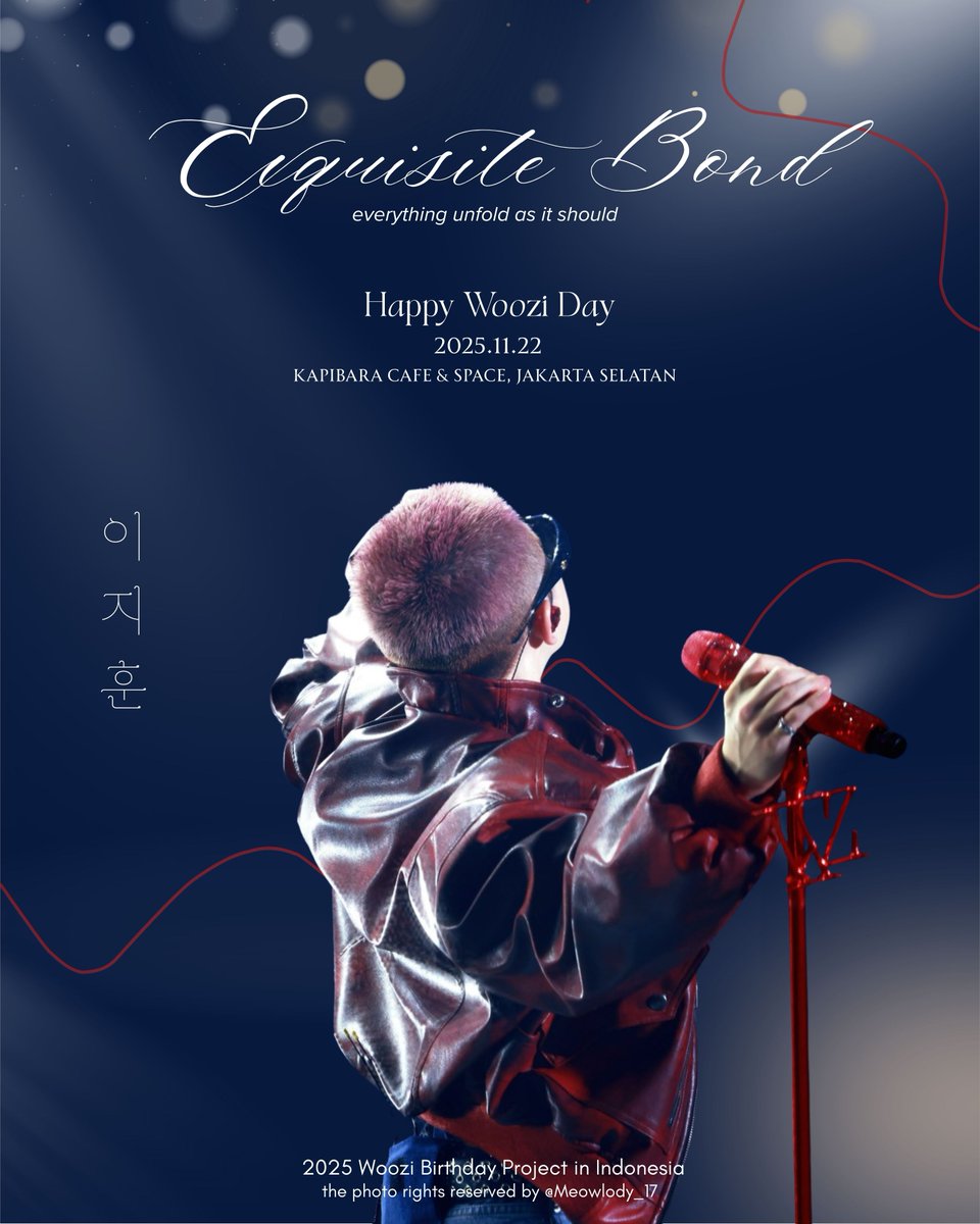 RubyforWoozi's tweet photo. ✨Exquisite Bond ✨
༘⋆Everything unfolds as it should ༘⋆

Woozi Birthday Cafe &amp; Exhibition Event in Jakarta
Brought to you @RubyforWoozi 

Registration open:
19 October 2025 at 19.00 WIB

#1122ExquisiteBond #HappyWooziDay #이지훈 #우지 #WOOZI #ウジ #세븐틴 https://t.co/B0w5wxONr1