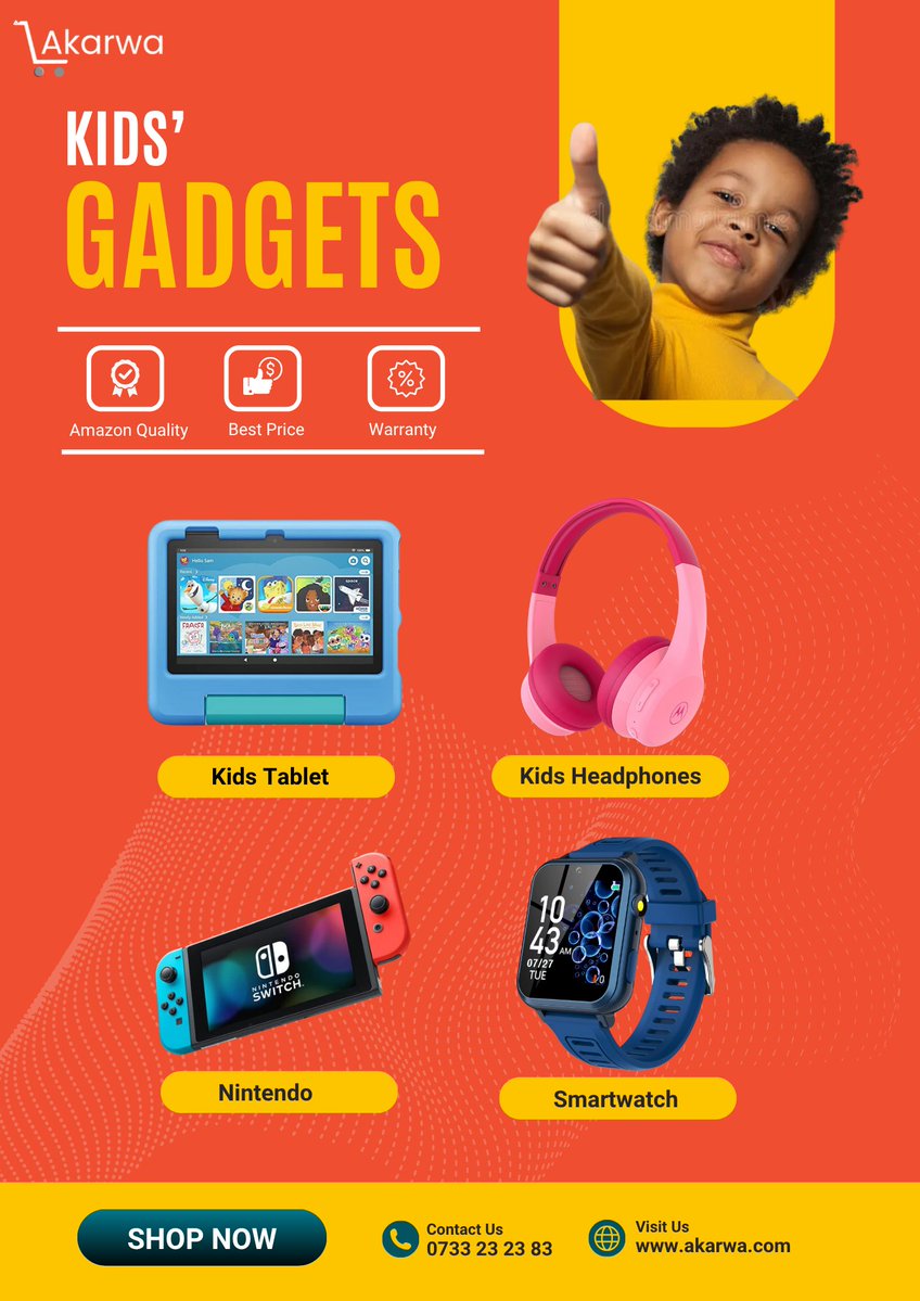 akarwa_store's tweet image. 📚✨ Keep your kids learning AND entertained! The Kid Tablet + Headphones set is perfect for study, games, and safe fun time.
👉 Pay upon delivery | 3 months warranty
Get it today from 👉 akarwa.com
 | 📞 0733232383
#SmartKids #LearningMadeFun #Akarwa