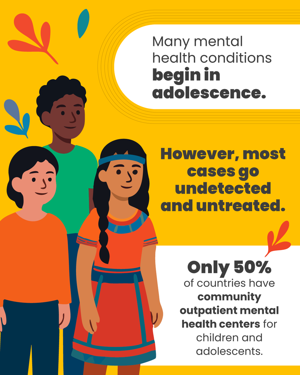Many #MentalHealth conditions begin in adolescence. 
However most cases go undetected and untreated.

Young people have the right to be protected from risks t their mental health and to receive care.