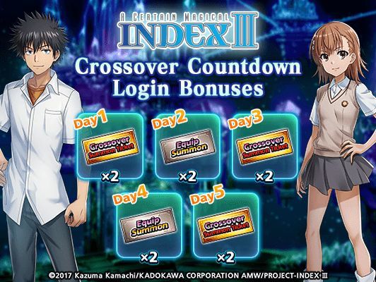 Get ready for Grand Summoners x A Certain Magical Index with this Countdown Login Bonus!

Play now and start collecting Tickets daily to maximize your chances at Summoning exclusive units and Equips! 🎟️

Promo period: until 10/17, 4:59 PDT

#ACertainMagicalIndex #toaru