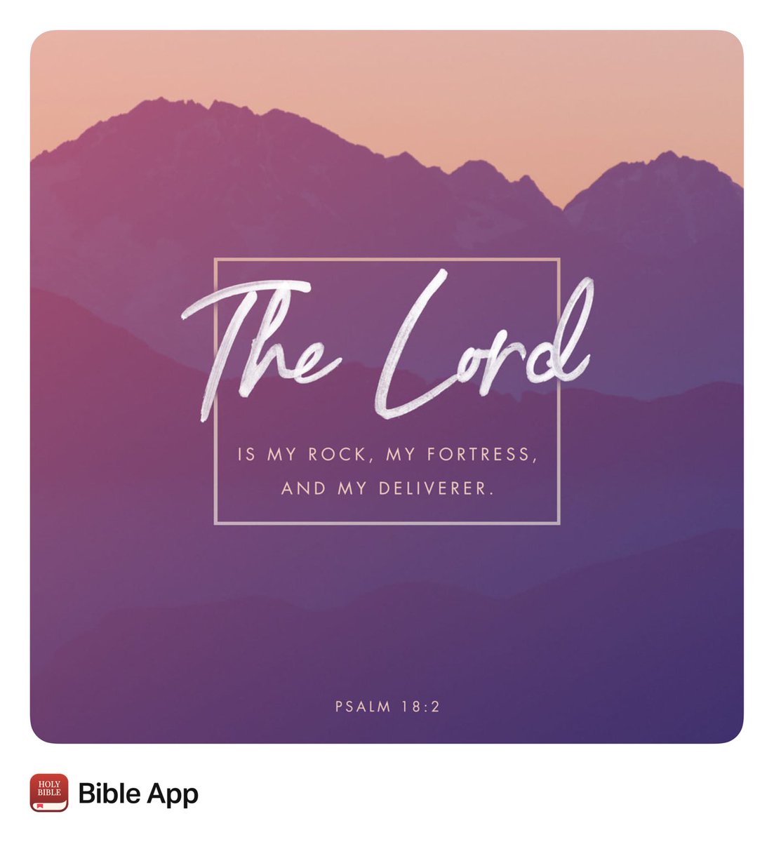 “The Lord is my rock, my fortress and my deliverer; my God is my rock, in whom I take refuge, my shield and the horn of my salvation, my stronghold.”
Psalms 18:2 NIV

#Verseoftheday