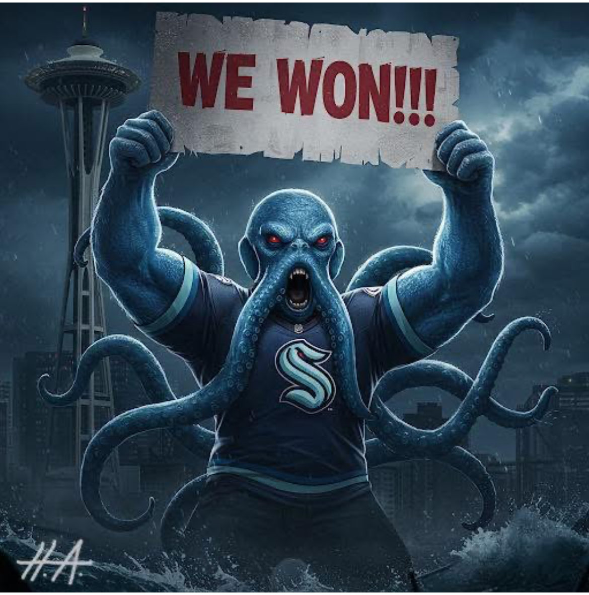 Happy victory Sunday #seaKraken fam!
This team is relentless. Now let’s go on the road and keep things rolling.  <a href="/KevinK_92/">Kevin 🏒⚽️🇺🇸 🇩🇪</a> …… and I was able to watch the game while we were playing a show in Kutztown Pennsylvania, now that’s some sweet shit