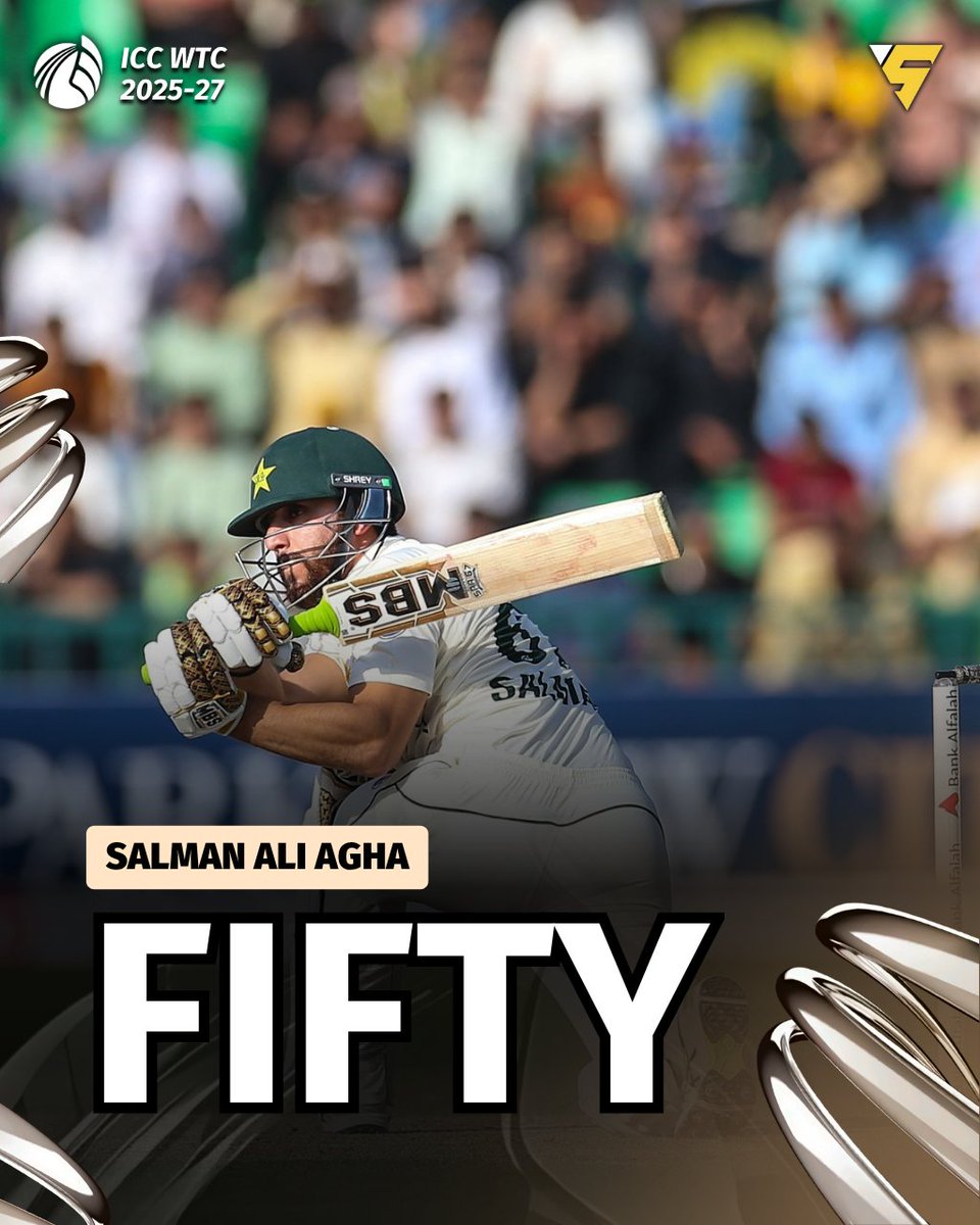 Sportify777's tweet image. Salman Ali Agha brings up his Fifty against South Africa 🏏💥 

#SalmanAgha | #WTC27 | #Sportify