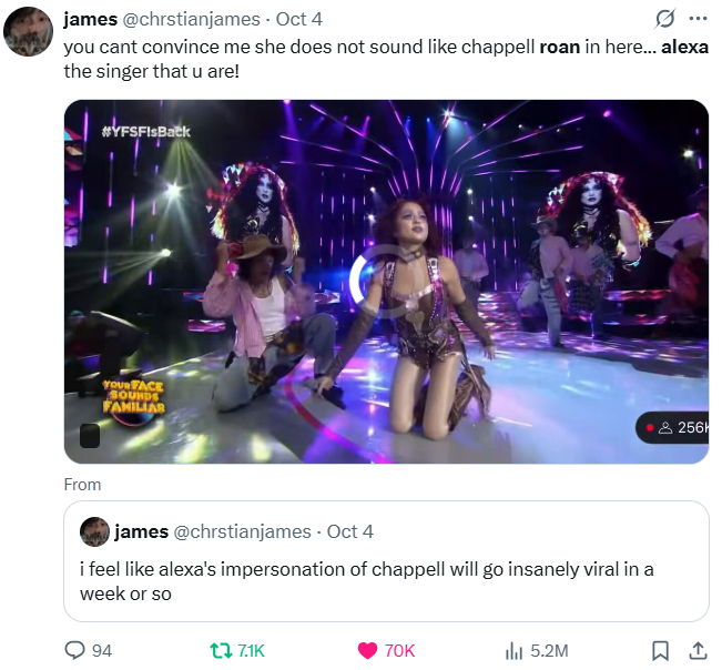 idk, let the engagements do the talking ig? 💁‍♀️

#YFSF1stWinner 
#YourFaceSoundsFamiliar