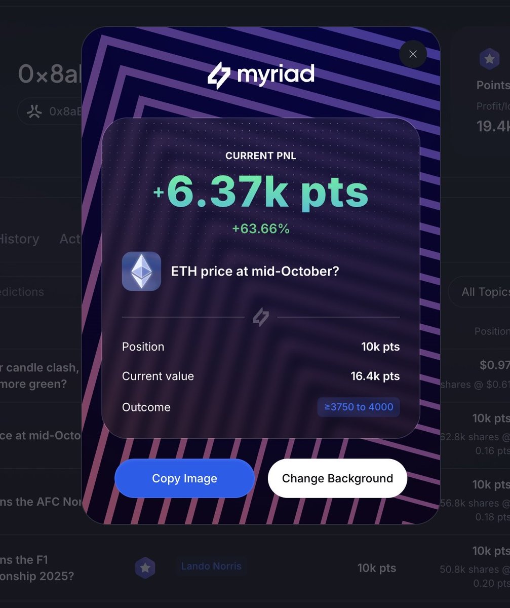 black_vevn's tweet image. tbh i’ve been winning my bets on @MyriadMarkets lately
after losing some money i started getting strategic with my predictions and now both my point bets and USDC bets are hitting
what i really love about Myriad is how easy it is to use
even if you don’t have much to stake…