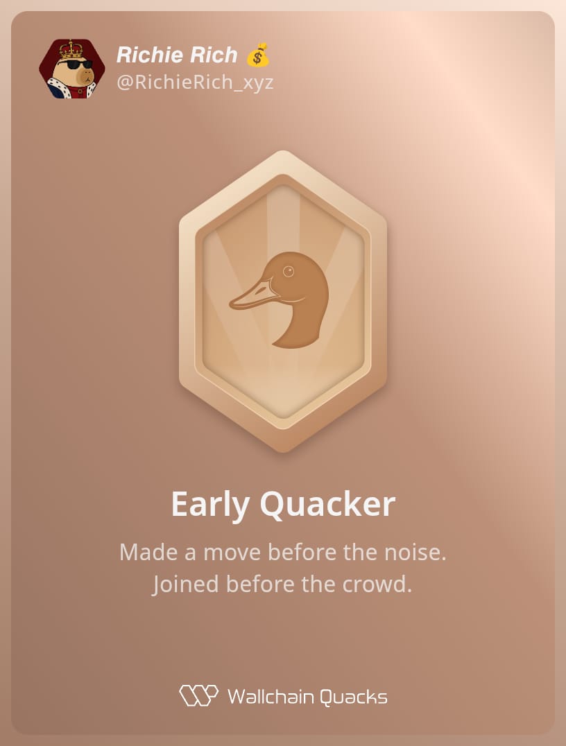 ๐๐๐๐๐๐ ๐๐๐๐ ๐ฐ (@richierich_xyz) on Twitter photo Last chance to get Early Quacker badge on <a href="/wallchain_xyz/">Wallchain Quacks</a> ๐
Claim it before October 15th.
gQuack ๐ฆ Last chance to get Early Quacker badge on <a href="/wallchain_xyz/">Wallchain Quacks</a> ๐
Claim it before October 15th.
gQuack ๐ฆ