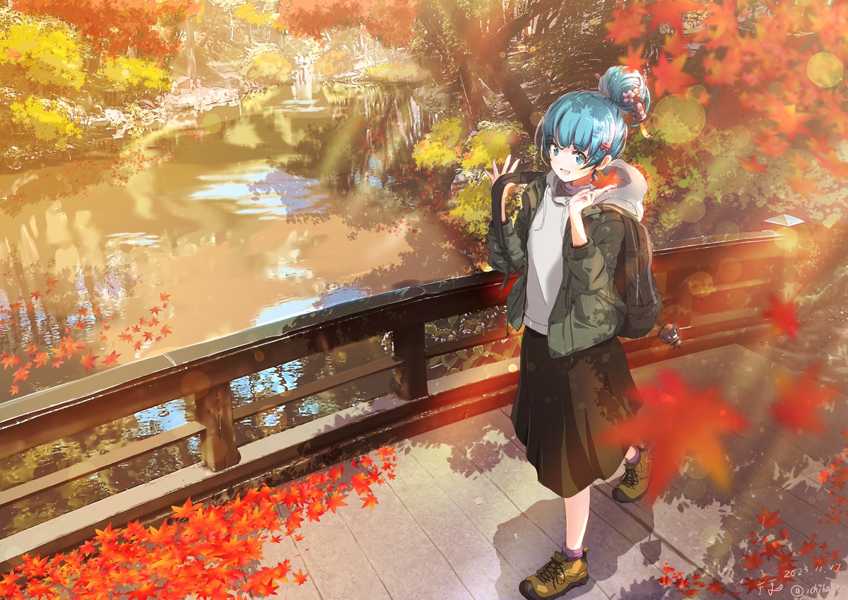 ichiha_t's tweet image. もみじ色の橋

#岩手県 #盛岡市 
#さちこアート　#秋は短し旅せよ岩手