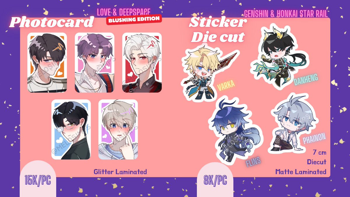 Melosimps's tweet image. [Likes &amp;amp; RTs are appreciated💕]
Melosic's catalogue is here!!!  

🛍️OTS only 
🗓️Both days 15-16 November 2025
📌Q-38a [Estehrism]
Fandom: Honkai Star rail, genshin, zzz, Lads

#CF21 #cf21catalogue #comifuro21