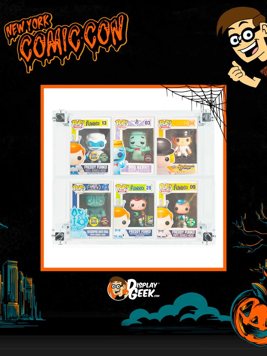 DisplayGeek's tweet image. #NYCC2025 Weekend Reveal! 🎃
Acrylic Wall Mount Displays for Funko Pops (in box, with plastic protectors) 
Find this and more new product reveals at DisplayGeek.com 🤓 Have a great #NYCC weekend! 🦇
#NewYorkComicCon #DisplayGeek #FunkoPops