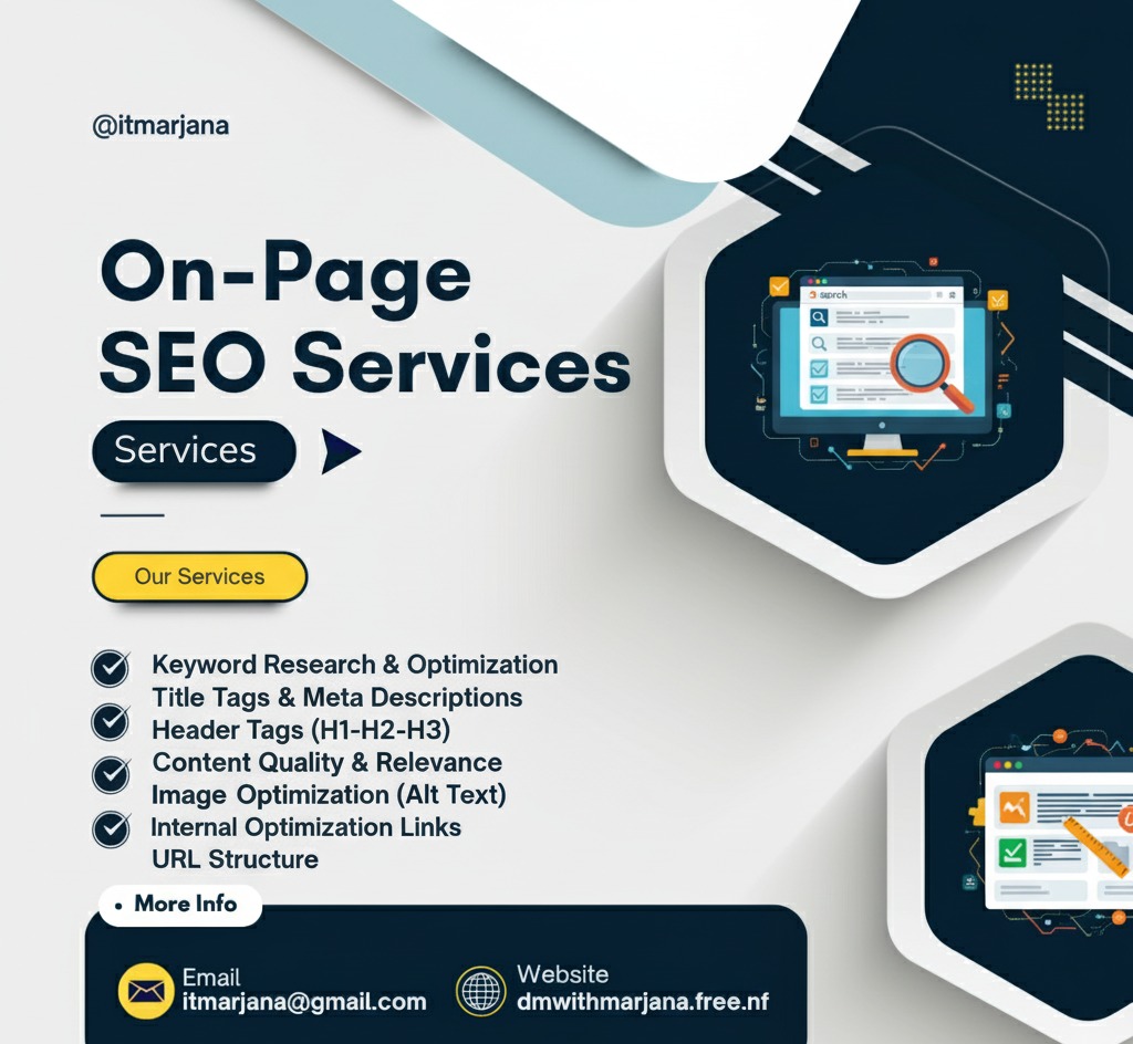 ITMarjana's tweet image. ⚡ “Make your brand visible on Google with just one click!”

A beautiful website is useless if it doesn’t bring traffic from Google. That’s where the power of On-Page SEO Services comes in.

#OnPageSEO #SEOservices #KeywordOptimization #DigitalMarketing  #itmarjana