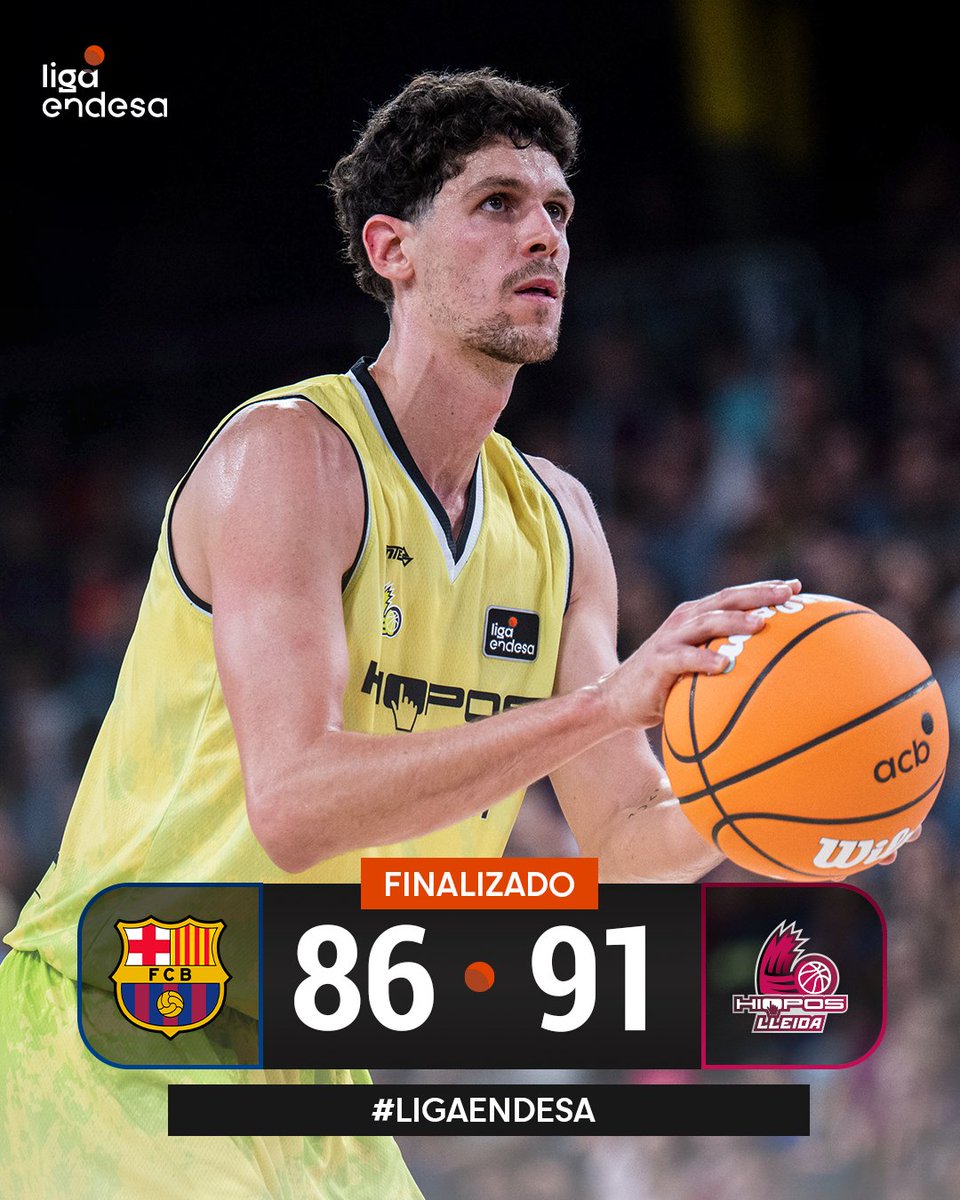 Hiopos Lleida asalta el Palau Blaugrana y se lleva la victoria ante el Barça.

8⃣6⃣ <a href="/FCBbasket/">Barça Basket</a> 
9⃣1⃣ <a href="/flleida/">HIOPOS LLEIDA</a> 

#LigaEndesa