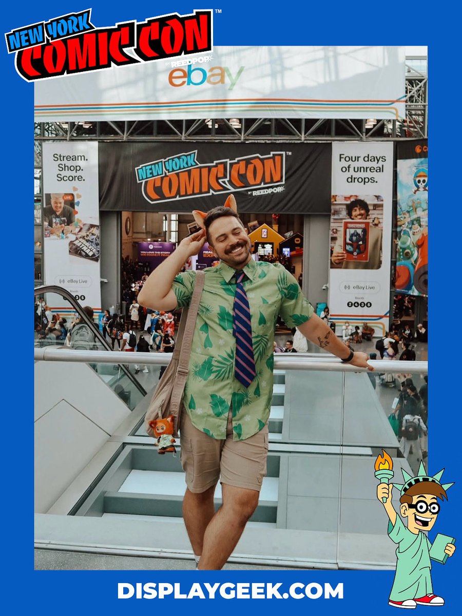 DisplayGeek's tweet image. Spotted at #NYCC 🤓 
Turning NYCC into a zoo 🦊 Blake as Nick Wilde in New York!
📸 @blakespopnook 
Be sure to tag @displaygeek in your con-selfies, hauls, cosplays, and more to be shared across our socials all con long! 🤳 Have a great #NYCC everyone! 🗽
#DisplayGeek