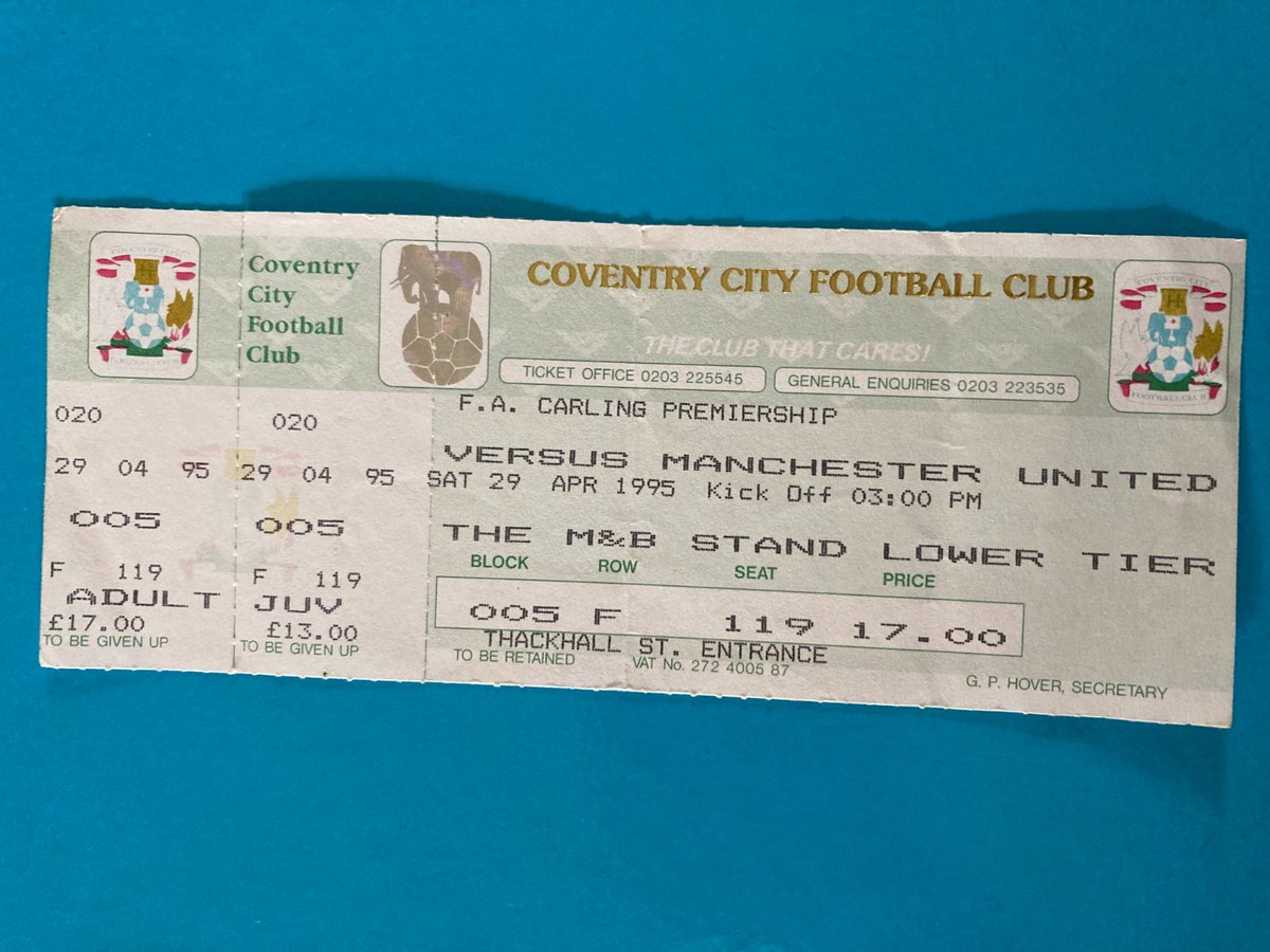 CovMemorabilia's tweet image. UNUSED Ticket Coventry City v Manchester United 1995 1994/95 Premier League
£59.99 currently
1 bid
Ends Sat 18th Oct @ 3:34pm
ebay.co.uk/itm/3659158652…
#ad #pusb