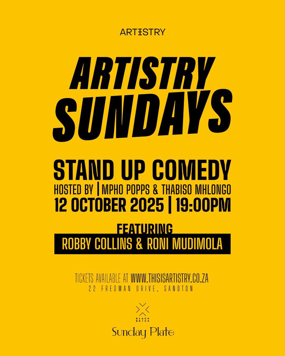NoJokesComedy's tweet image. [Comedy Event] We outchea at Artistry Fredman Drive, Sandton to watch Comedians @MphoPopps and @ThabisoComedian LIVE on stage featuring fellow comics Robby Collins and the legend Roni Mudimola. Great vibe! Great People! Great Comedy 🎭! @NoJokesComedy | NoJokesComedy.co.za