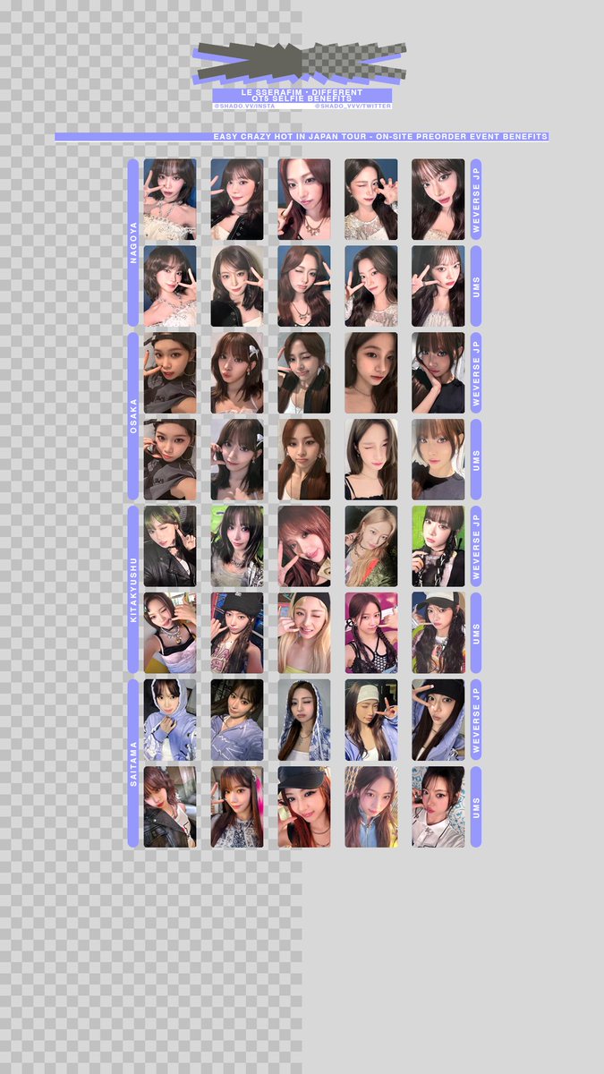 121025 - LE SSERAFIM - Different OT5 selfie benefit template