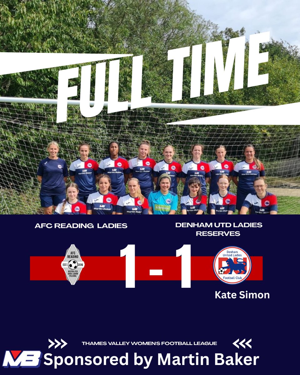 Reserves | FULL TIME 

Another frustrating afternoon as the Ladies come away with just a point after taking the lead through Kate Simon.
The ladies are back at home next weekend as they welcome Larkspur Rovers Ladies 2nds to The Den.

Thank you for all your support today
