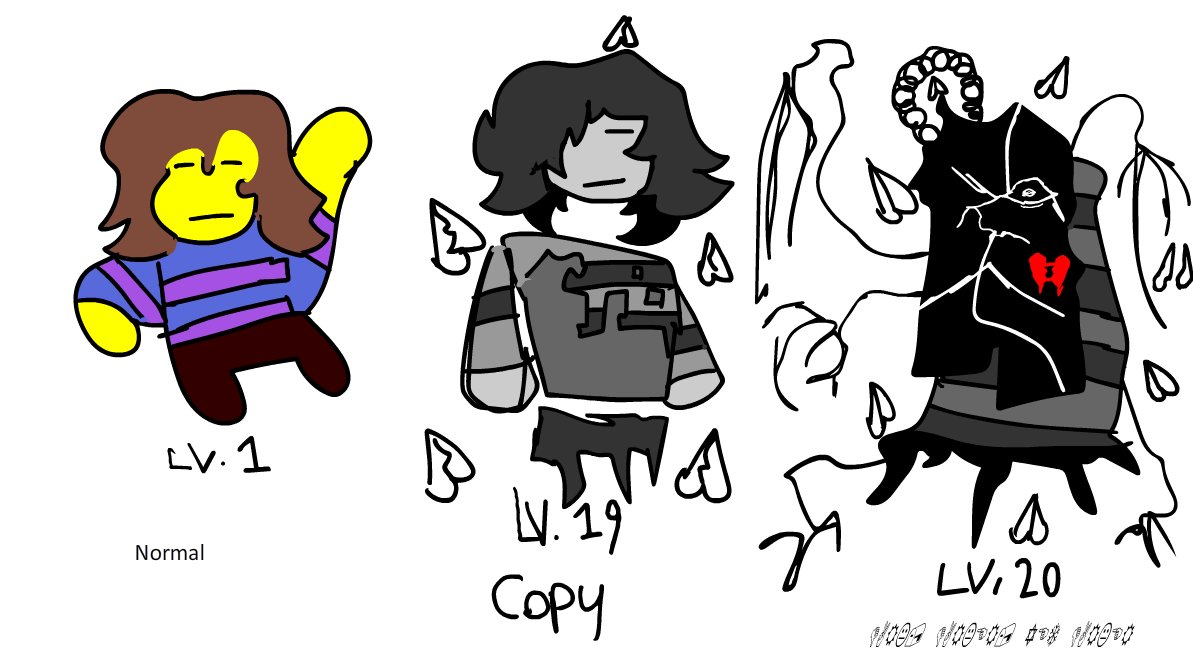 springcomical's tweet image. Hi this is my extremely rushed thing that i made.
i Just had an idea that lv 20 could be some form of redacted So this is kinda just an excuse to mention redacted