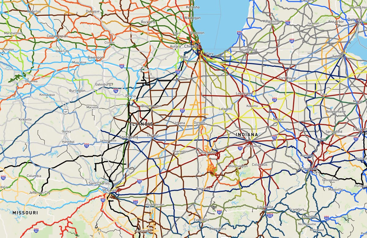 the_transit_guy's tweet image. This was once the rail system of a portion of the Midwest. When I talk about how we used to have the greatest rail system in the world, I mean it.