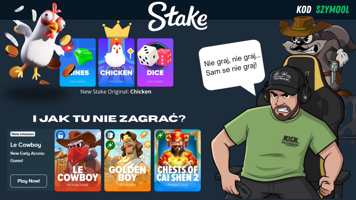 📷 Le Cowboy wjeżdża na saloony Stake w wielkim stylu! 📷 Skorzystaj z EARLY ACCESS i zagraj jako jeden z pierwszych!  Czekają na Ciebie także: Stake Exclusive Big Bass and the Gold Ness Monster oraz kultowe Stake Originals!  Gotowi na ekskluzywne wygrane? 📷
