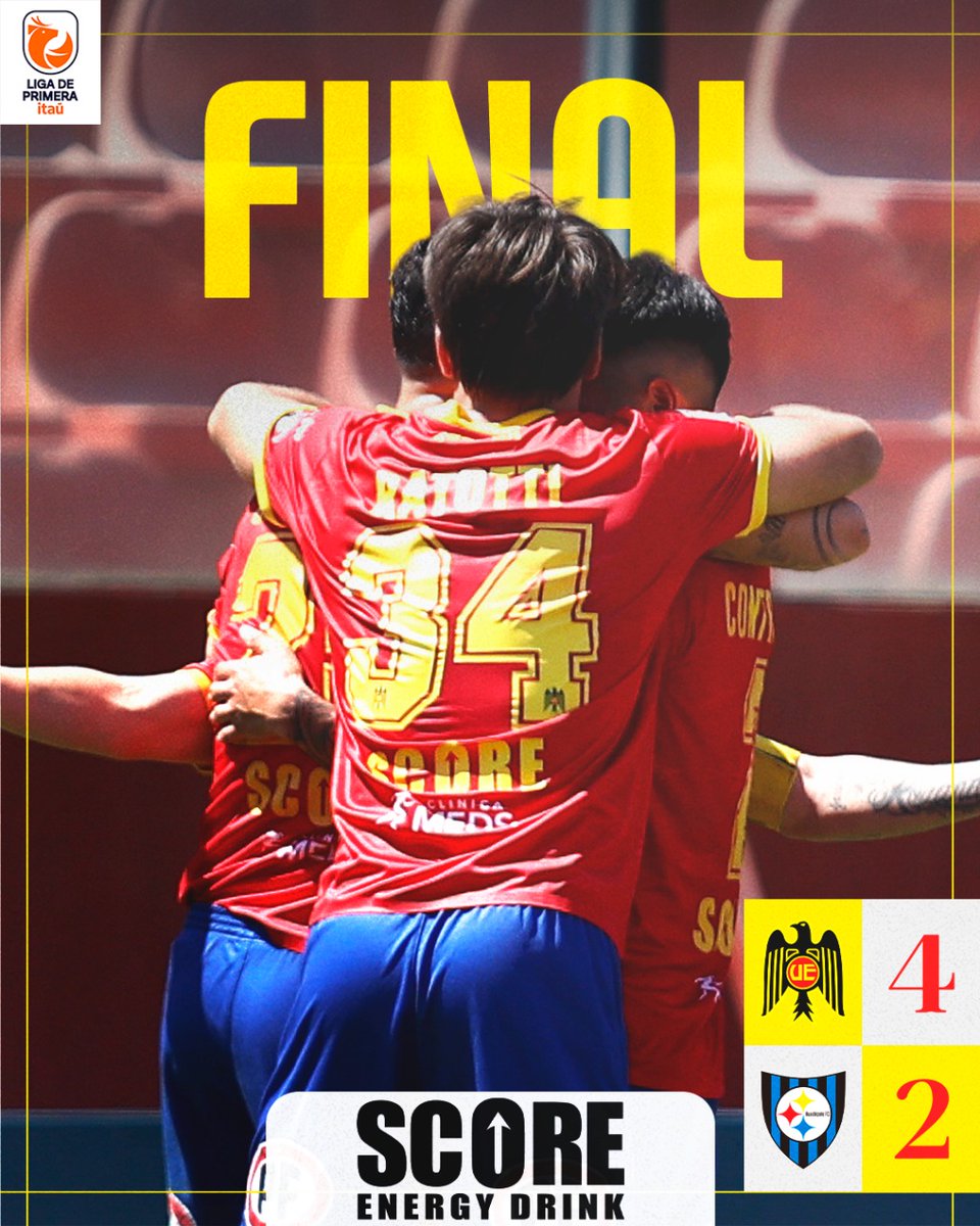 UEoficial's tweet image. ¡Victoria en Independencia!
Lo ganamos 4-2 a Huachipato con goles de Ratotti, Aránguiz y Jeraldino (x2). 

¡Todos Juntos! 🫂
Vamos La Unión ❤️💛