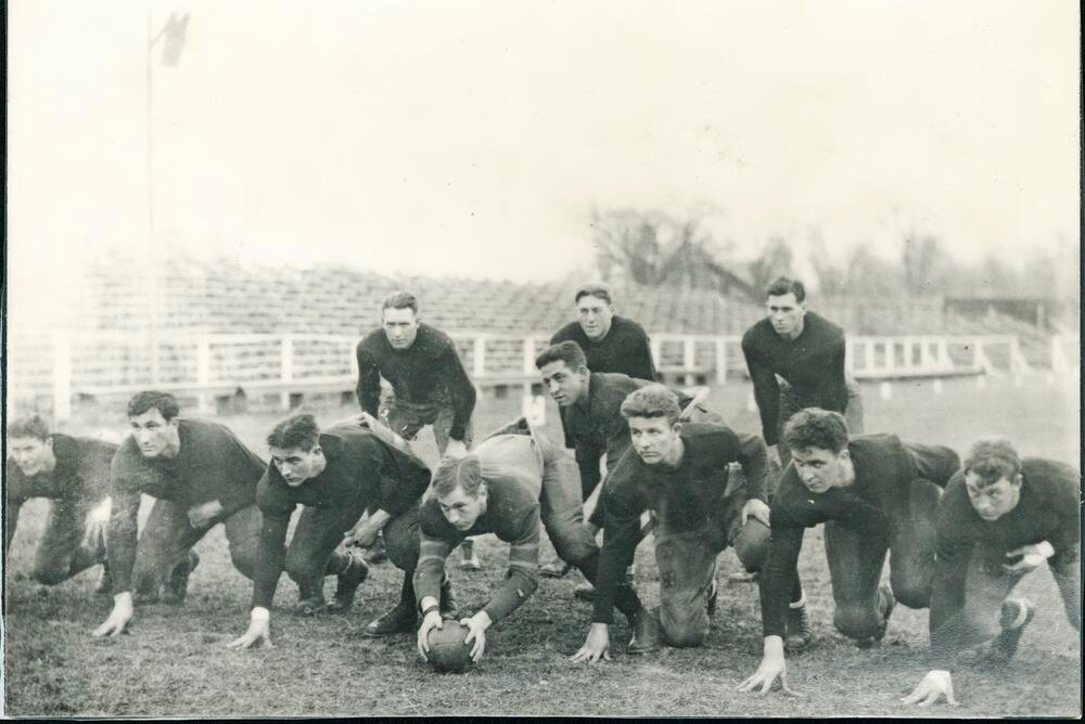 #hoosierjewishhistory
Congrats on the Indiana Hoosiers defeating Oregon!
Pictured QB Max "Muggs" Lorber lines up behind the center for the 1924 Hoosiers Football Team! A rare four-sport letterman was a Jewish athlete from Columbia City, Indiana. He would later coach for IU!
