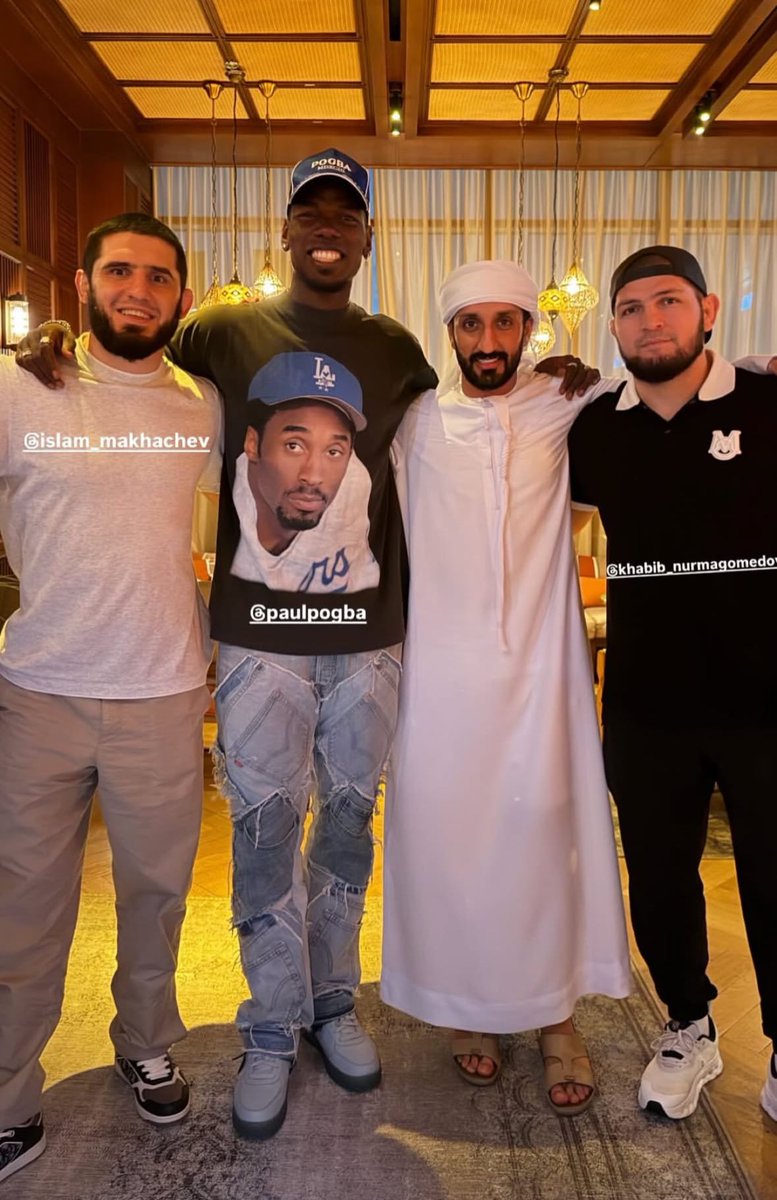 acdmma_'s tweet image. Islam Makhachev and Khabib Nurmagomedov linked up with Paul Pogba today 🇫🇷⚽️
