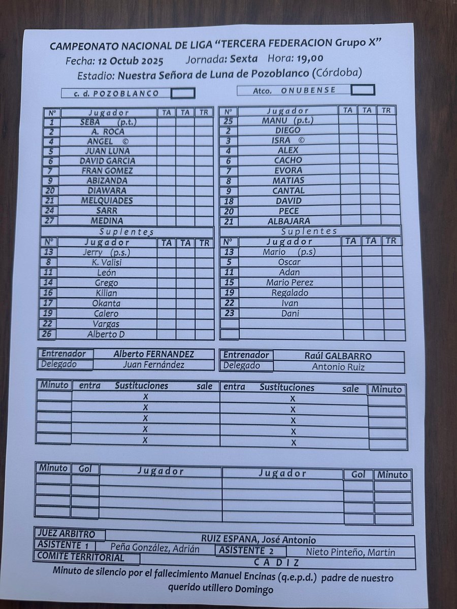 Tarde de fútb⚽l en 
Pozoblanco📝!! 
<a href="/RFAF/">RFAF</a> 🇳🇬 25/26
 *Tercera Rfef_Grupo_X*
 ⚪⚫ <a href="/C_DPozoblanco/">CD Pozoblanco</a>
 🔵⚪ #AtcoOnubense
📅  12 octubre 
⏰ 19:00 
🏟️ Ntra señora de Luna