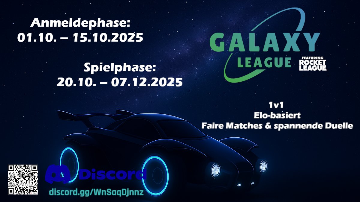 NUR NOCH BIS 15.10 -23:59 Uhr 
Egal ob Bronze oder SSL macht mit , um so mehr Teilnehmer-desto engere Seedings 
discord.gg/WnSaqDjnnz