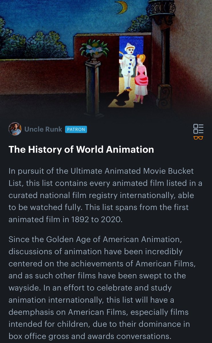 Animation fans. It is done. Every animated film from the International Federation of Film Archives is included. That’s over 75 countries. 1000+ animated films.