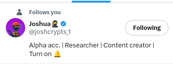 Defi_mentee's tweet image. Thanks for the FB idolo @joshcrypts_1 . My Notification is turned on for your Alpha&apos;s.