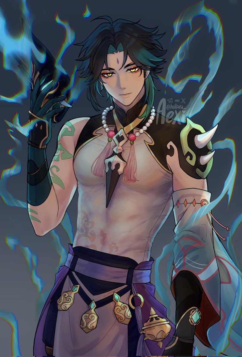 hotaru_aexi's tweet image. &quot;You called, Aether?&quot;

 #Xiao #GenshinImpact