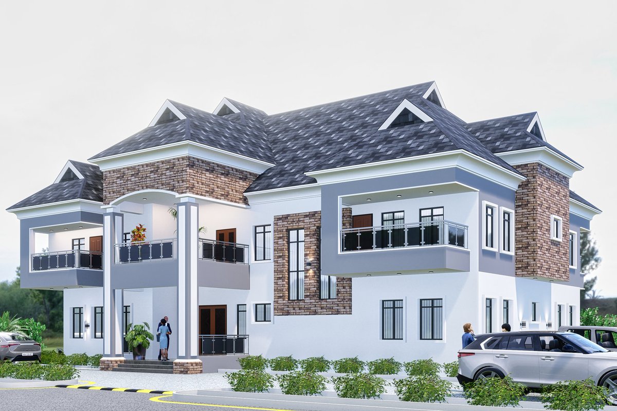 Temiturns's tweet image. Project 130224 — A Statement of Class &amp;amp; Comfort
Luxurious 5-Bedroom Modern Duplex with 2-Bedroom BQ | 3D Rendering  
Built on a sloped terrain for a unique architectural presence. 

#TemiturnsDesign #3DVisualization #ModernArchitecture #LuxuryLiving #HomeDesign