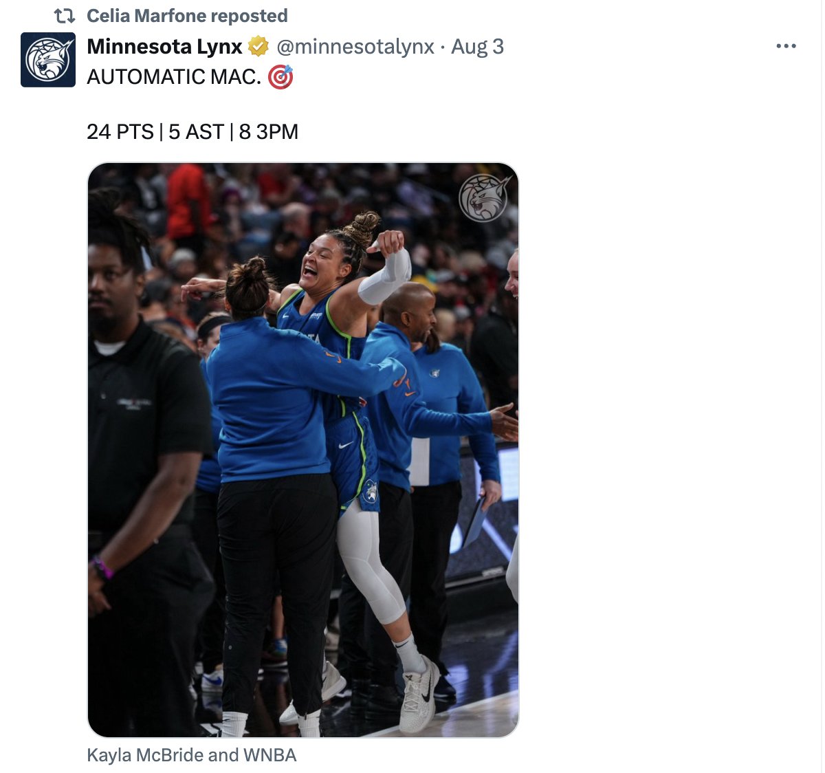 Jesse_hov's tweet photo. Special thank you to these two former Aces.
Thank you, Kmac and Celia, for waking our girls up.
You deserve a piece of this trophy.
#ForeverAce https://t.co/hvXvVwmqlV